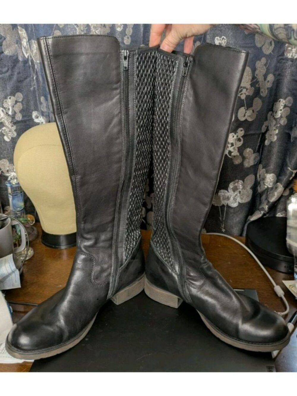 RIEKER Faith 91 Black Leather Riding Tall Boots Sz 40 Equestrian US 8.5-9 - Picture 6 of 11